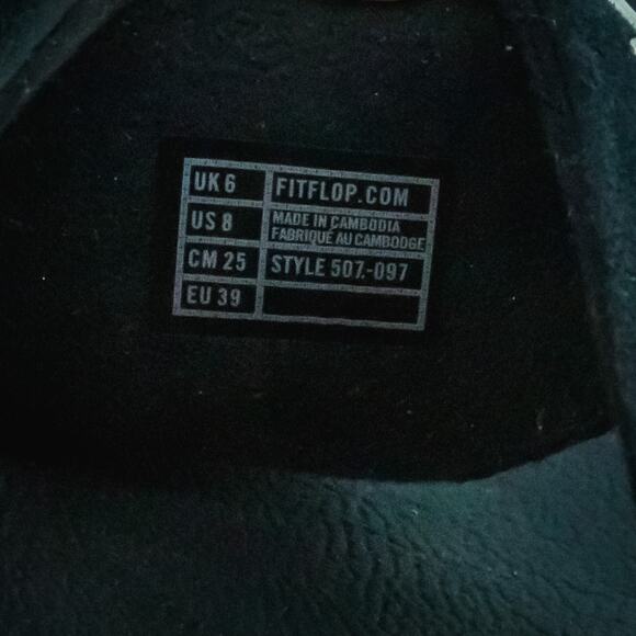 FitFlop Size 8 Navy Blue Novy Sparkle Jewel Slip Slide On Thong Flip Flops - Picture 6 of 6